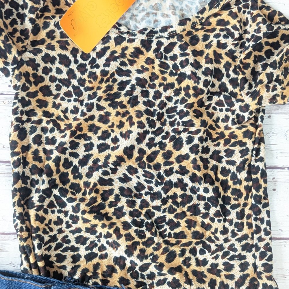 Leopard Print Toddler Summer Shorts Outfit Size 6 NWT - Picture 4 of 6